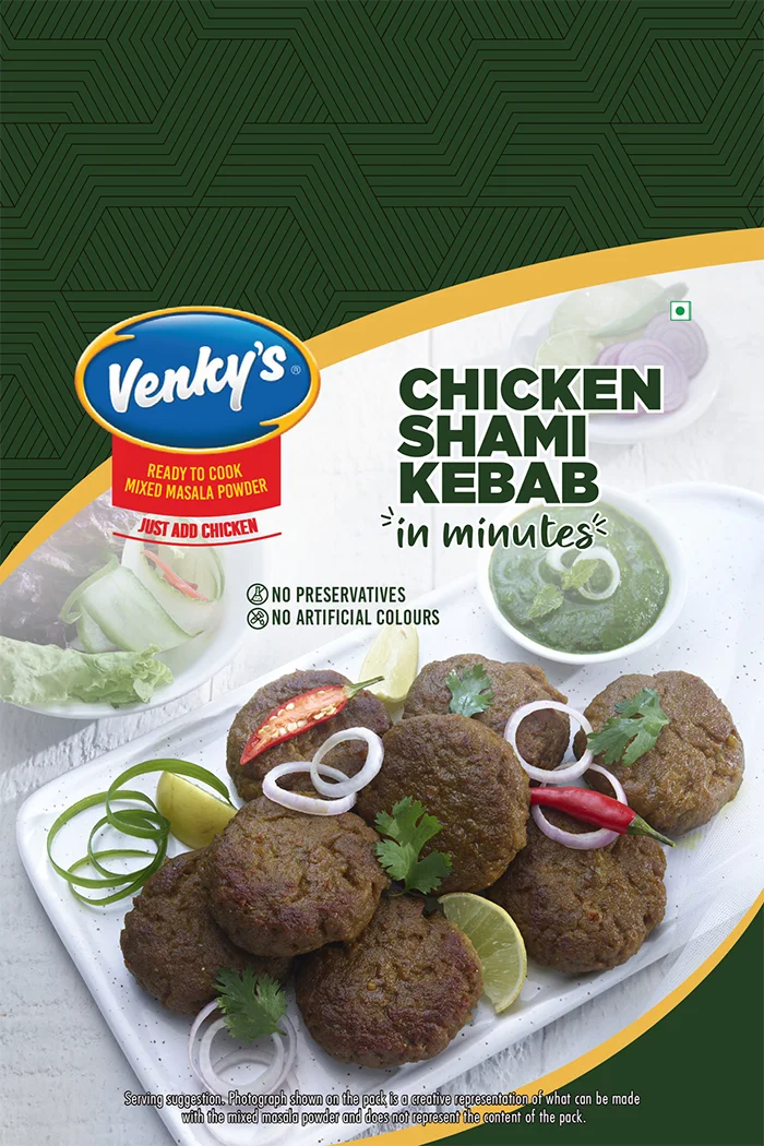 Venky's Spices Chicken Shami Kebab back pack image