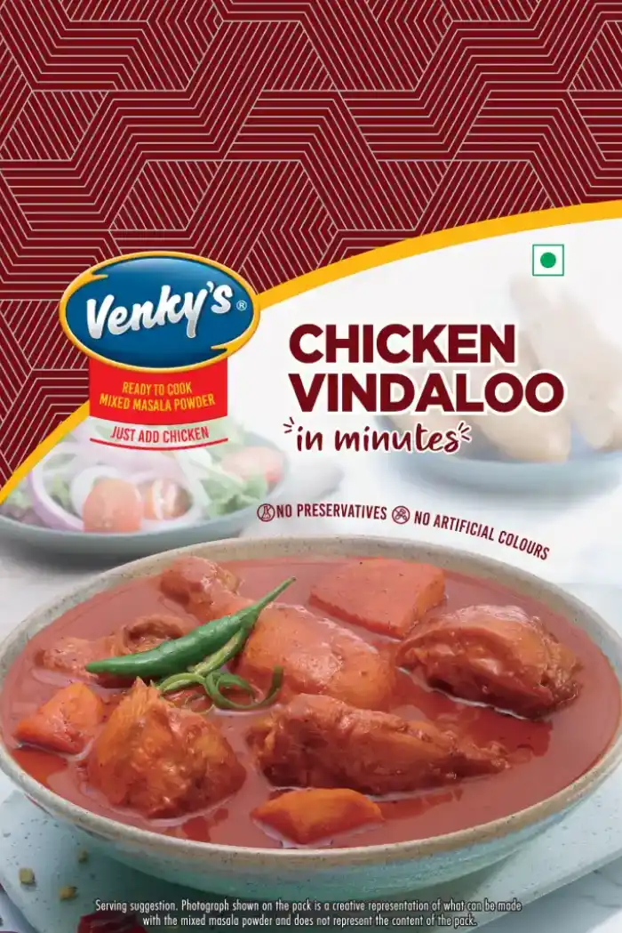 Venky's Spices Chicken Vindaloo back pack image