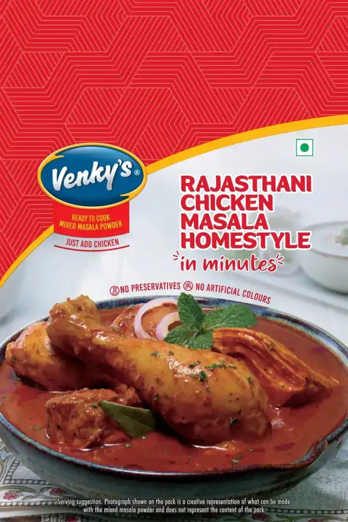 Venky's Spices Rajasthani Chicken Masala Homestyle back pack image