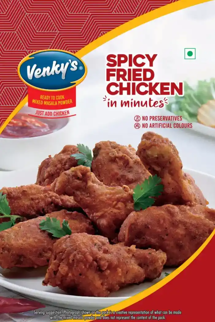Venky's Spices Spicy Fried Chicken back pack image